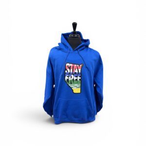 stay free blue hoodie